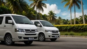 Two new white vans for touring Sri Lanka Deux nouveaux vans pour visiter le Sri Lanka