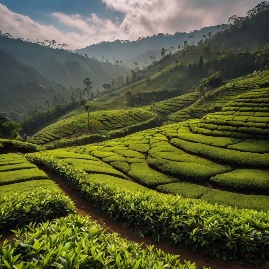 Tea Plantation Plantation de thé verdoyante